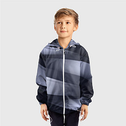 Ветровка с капюшоном детская Серо-белая Волна, цвет: 3D-белый — фото 2