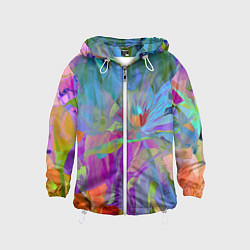 Ветровка с капюшоном детская Abstract color pattern Summer 2022, цвет: 3D-белый