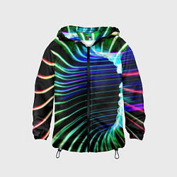 Ветровка с капюшоном детская Portal Fashion pattern Neon, цвет: 3D-черный