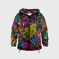 Ветровка с капюшоном детская Cyber space pattern Fashion 3022, цвет: 3D-черный