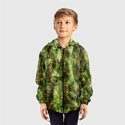 Ветровка с капюшоном детская Пиксельный камуфляж Шерхан Лес, цвет: 3D-черный — фото 2