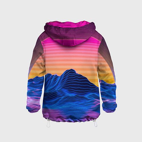 Детская ветровка Vaporwave Mountains Психоделика Неон / 3D-Белый – фото 2