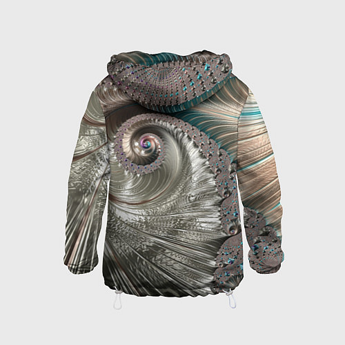 Детская ветровка Fractal pattern Spiral Серебристый фрактал спираль / 3D-Белый – фото 2