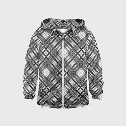 Детская ветровка Черно-белый геометрический узор в клетку
