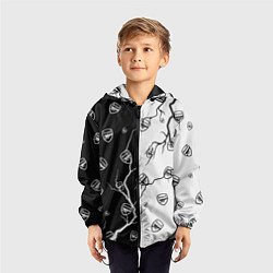 Ветровка с капюшоном детская АРСЕНАЛ - Молнии Паттерн, цвет: 3D-черный — фото 2