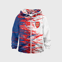 Ветровка с капюшоном детская Arsenal fc арсенал фк texture, цвет: 3D-белый