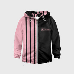 Ветровка с капюшоном детская BLACKPINK HALF BLACK-PINK MINI LOGO, цвет: 3D-белый