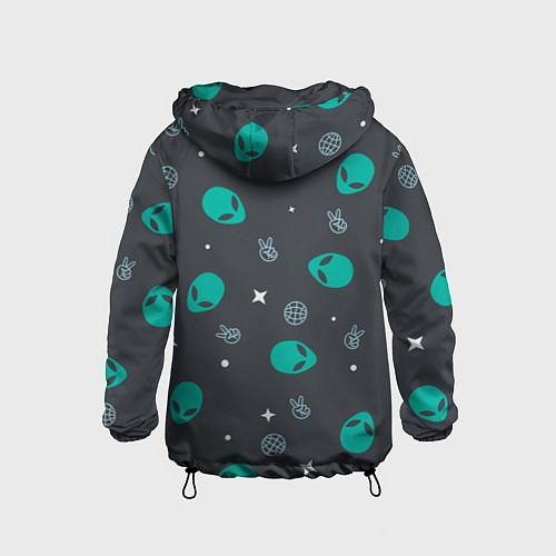 Детская ветровка Aliens pattern / 3D-Черный – фото 2
