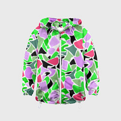 Детская ветровка Abstract pattern green pink spots