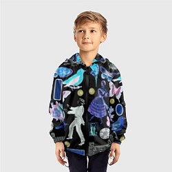 Ветровка с капюшоном детская Underground pattern Fashion 2077, цвет: 3D-черный — фото 2