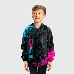 Ветровка с капюшоном детская In Flames Neon Gradient, цвет: 3D-черный — фото 2