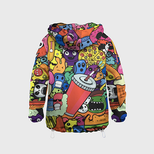 Детская ветровка Fast food pattern Pop art Fashion trend / 3D-Белый – фото 2