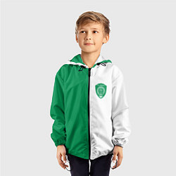 Ветровка с капюшоном детская ФК Ахмат бело-зеленая форма, цвет: 3D-черный — фото 2
