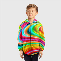 Ветровка с капюшоном детская Rainbow colors, цвет: 3D-черный — фото 2