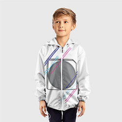 Ветровка с капюшоном детская GEOMETRY dash, цвет: 3D-белый — фото 2