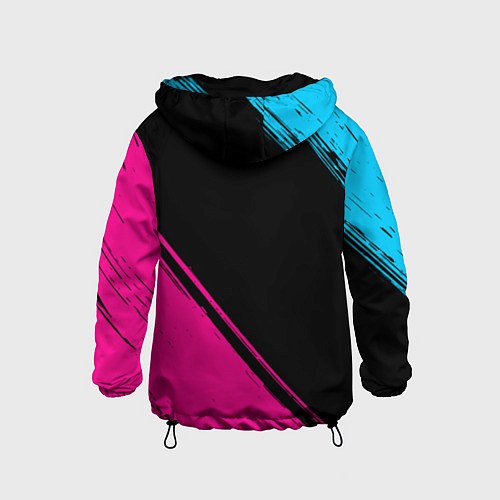 Детская ветровка Inter - neon gradient: символ и надпись вертикальн / 3D-Черный – фото 2