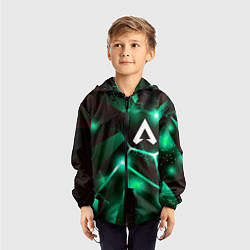 Ветровка с капюшоном детская Apex Legends разлом плит, цвет: 3D-черный — фото 2