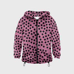 Ветровка с капюшоном детская Паттерн из кругов - геометрия, цвет: 3D-черный