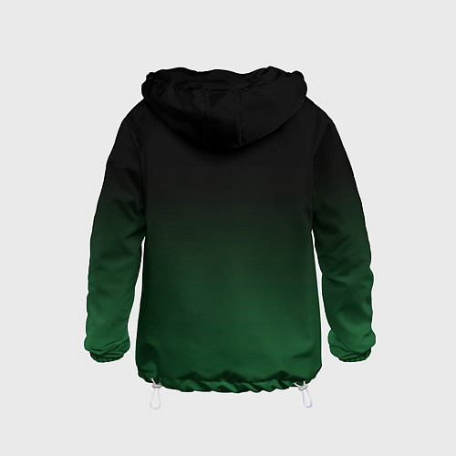 Детская ветровка Черный и мшистый зеленый градиент омбре / 3D-Белый – фото 2