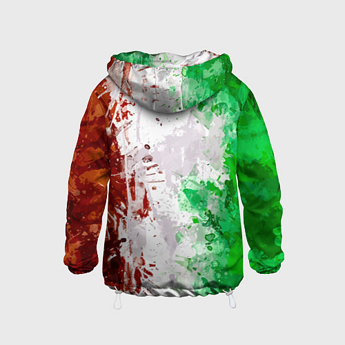 Детская ветровка Флаг Италии - кляксы / 3D-Белый – фото 2