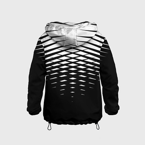 Детская ветровка Черно-белая симметричная сетка из треугольников / 3D-Черный – фото 2