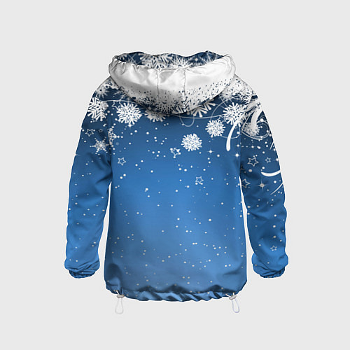 Детская ветровка Снежный узор на синем фоне / 3D-Белый – фото 2