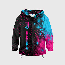 Ветровка с капюшоном детская Juventus - neon gradient: по-вертикали, цвет: 3D-черный