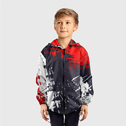 Ветровка с капюшоном детская Абстрактные брызги, цвет: 3D-черный — фото 2
