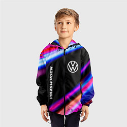 Ветровка с капюшоном детская Volkswagen speed lights, цвет: 3D-черный — фото 2