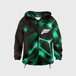 Ветровка с капюшоном детская Forza Horizon разлом плит, цвет: 3D-черный