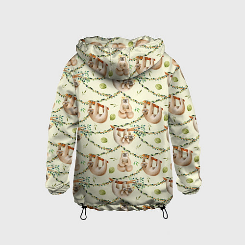 Детская ветровка Ленивцы висят на лианах / 3D-Черный – фото 2