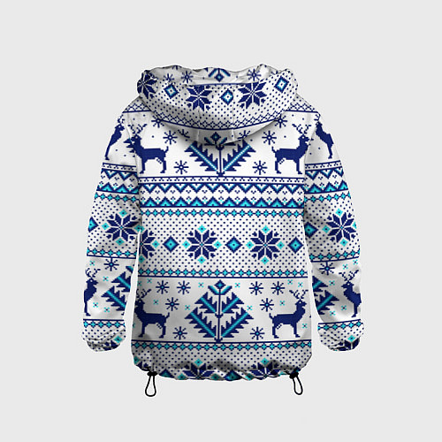 Детская ветровка Happy new year, blue deer / 3D-Черный – фото 2