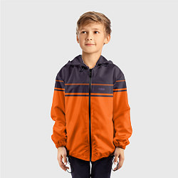 Ветровка с капюшоном детская FIRM темно-оранжевый, цвет: 3D-черный — фото 2