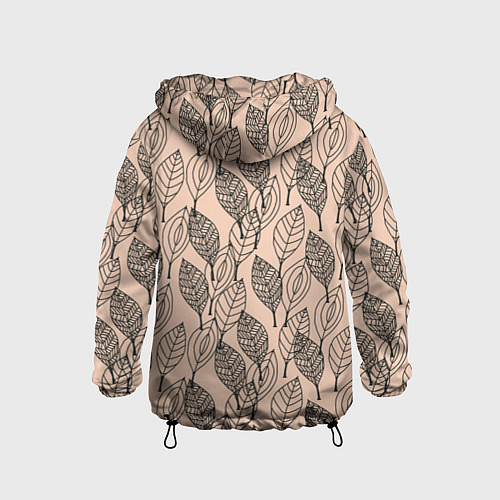 Детская ветровка Листья штрихованные / 3D-Черный – фото 2