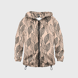 Детская ветровка Листья штрихованные