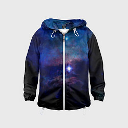 Ветровка с капюшоном детская Звёздное небо, цвет: 3D-белый