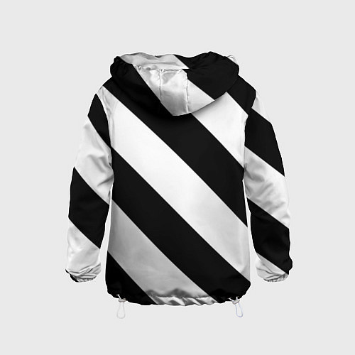 Детская ветровка Черно-белые полосы / 3D-Белый – фото 2
