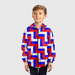 Ветровка с капюшоном детская Плетение триколор, цвет: 3D-черный — фото 2
