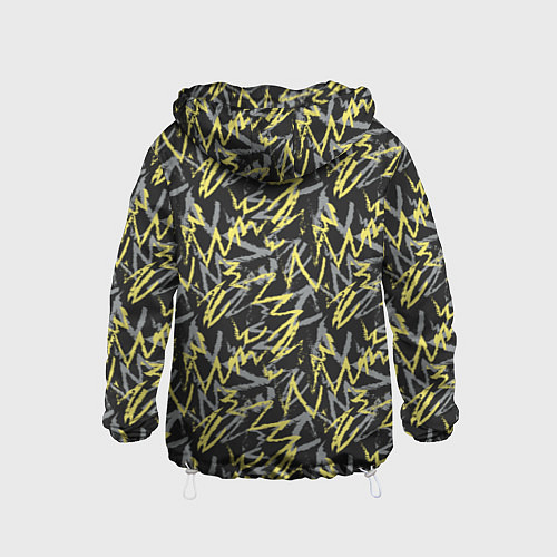 Детская ветровка Кривые линии гранж / 3D-Белый – фото 2