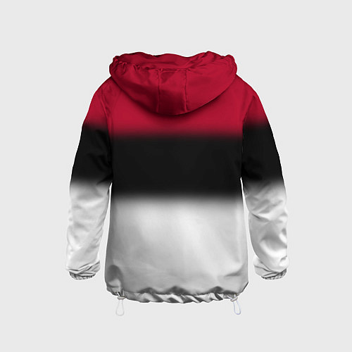 Детская ветровка Размытый полосатый узор черный красный белый / 3D-Белый – фото 2