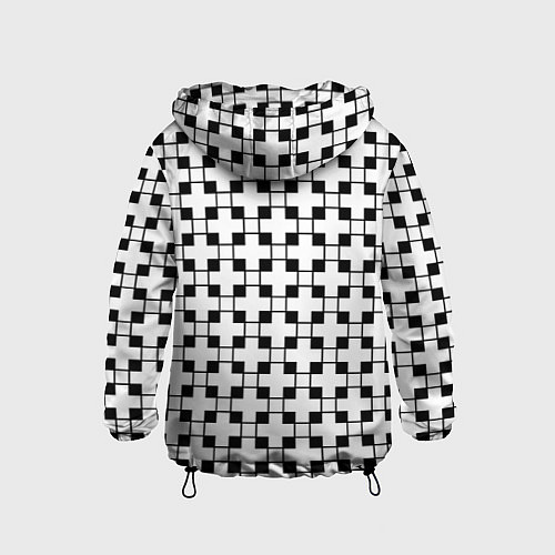 Детская ветровка Геометрический черно-белый узор / 3D-Черный – фото 2