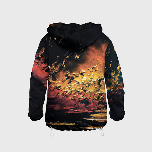 Детская ветровка Горящее черное море маслом / 3D-Белый – фото 2