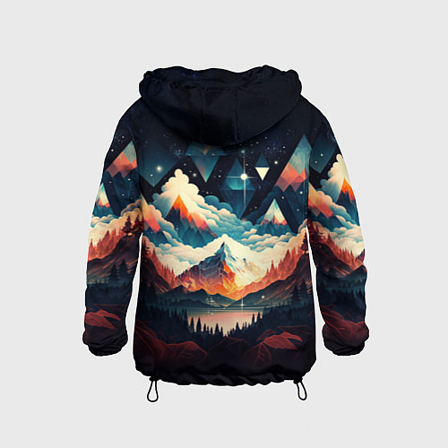 Детская ветровка Футуризм горы / 3D-Черный – фото 2