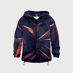 Ветровка с капюшоном детская Темная абстракция треугольники, цвет: 3D-черный
