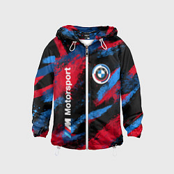 Ветровка с капюшоном детская BMW - буйство красок, цвет: 3D-белый