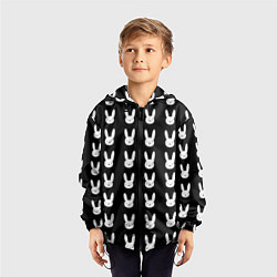 Ветровка с капюшоном детская Bunny pattern black, цвет: 3D-черный — фото 2