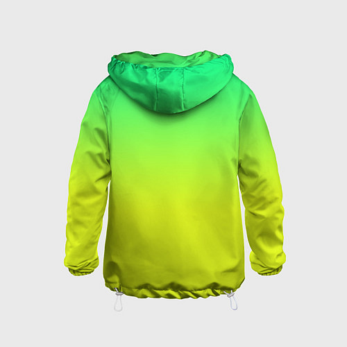 Детская ветровка Зелено-желтый градиент / 3D-Белый – фото 2
