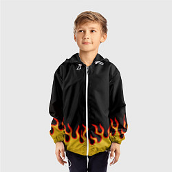 Ветровка с капюшоном детская Горящее пламя, цвет: 3D-белый — фото 2