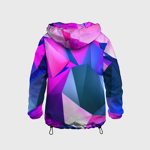 Детская ветровка Neon blue polygons / 3D-Черный – фото 2