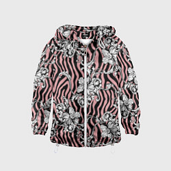 Ветровка с капюшоном детская Floral pattern - vanguard, цвет: 3D-белый